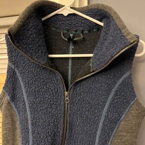 Kuhl Vest Kozet Wool Fleece Blue Full Zip Lightweight Hiking Camp Women Sz Small